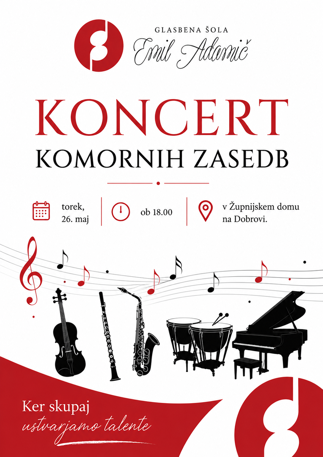 KONCERT KOMORNIH ZASEDB – vabilo 26.5.2026